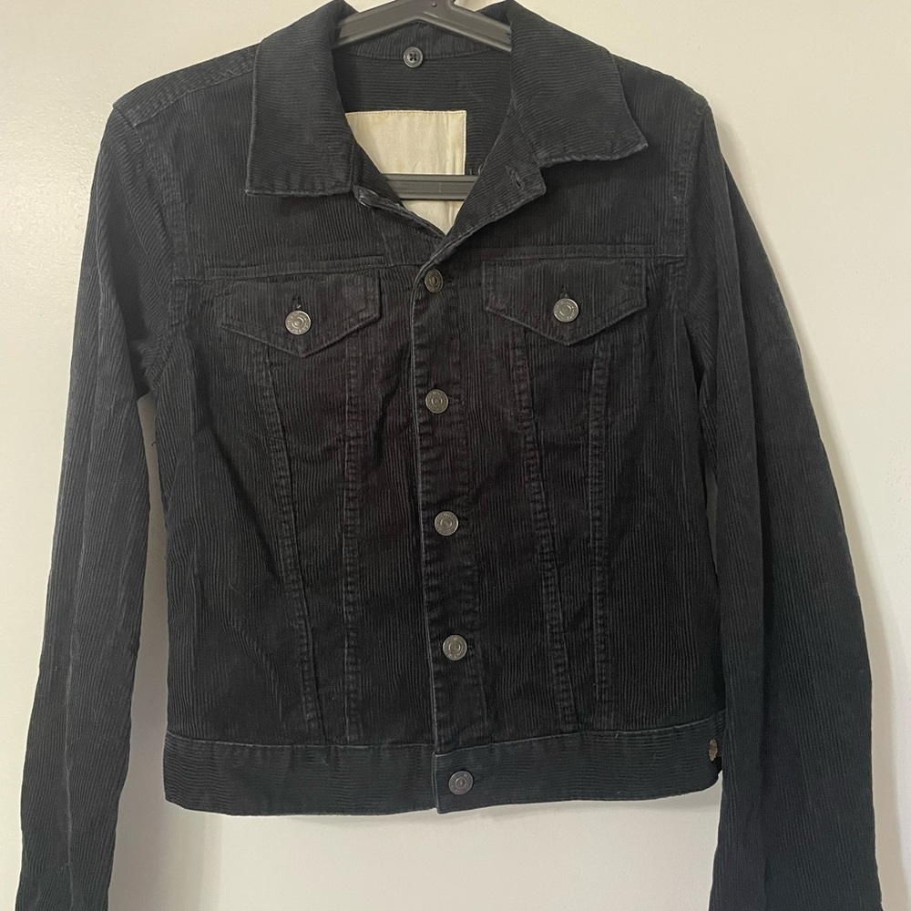 Denim&Supply Black Corduroy Jacket Small Petite